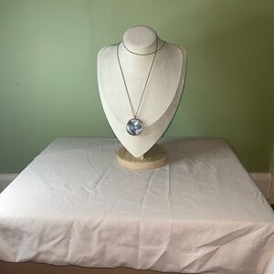 LOFT Silver and Blue And Peach Colored Pendant Necklace